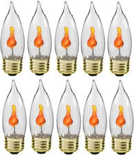 Creative Hobbies® 3W Flicker Flame Light Bulb-Flame Shaped, Stdard Base-10 bulb