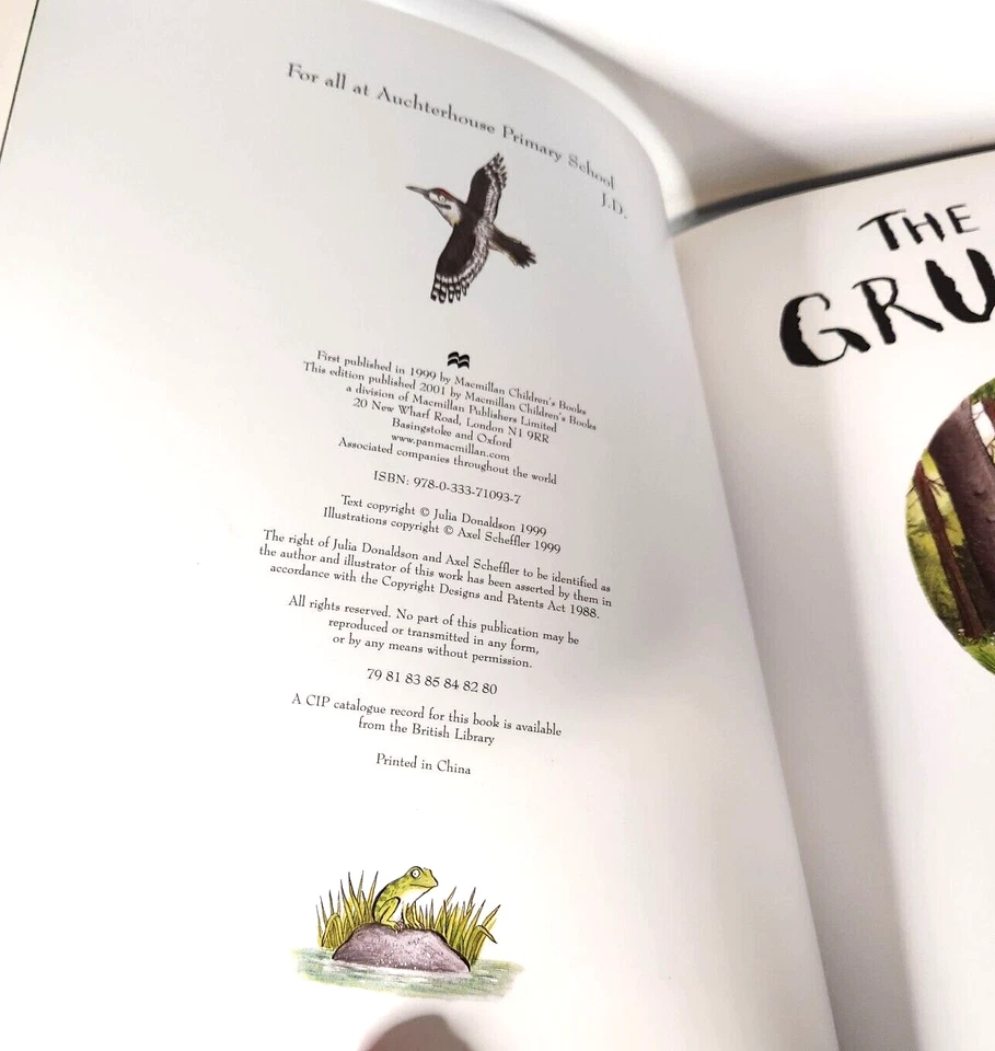 The Gruffalo от Джулии Дональдсон (подписанная книга в мягкой обложке, 2001) - Изображение 3 из 4