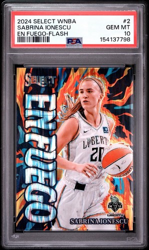 2024 PANINI SELECT WNBA EN FUEGO FLASH #2 SABRINA IONESCU PSA 10