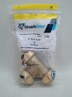 SharkBite  U374LF Brass Push-to-Connect Tee - 1'' x 1'' x 1''