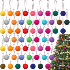 64 Pcs Wool Felt Balls Christmas Ornaments 1.57 Inch Christmas Tree Decorations