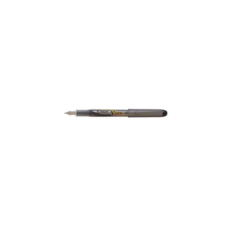 V-Pen Argent - Stylo-plume - Noir - Plume moyenne | Pilot