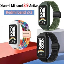 Magnetic Nylon Braided Strap Case For Xiaomi Mi Band 9 8 Active Redmi Band 3 2