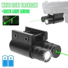 600Lumens LED Flashlight Light Green Laser Dot Sight Combo 20mm Picatinny Rail