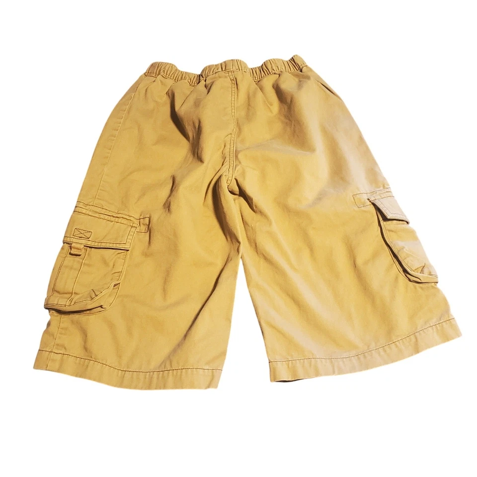 Hanna Andersson Size 14 (26" waist) Keeper Cargo Long Cotton Shorts Pockets Tan - Image 2 of 4