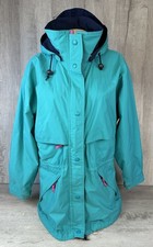 VTG Eddie Bauer Jacket Full Zip 90s Retro Parka Hoodie Teal Turquoise Women  s M