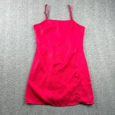 Urban Outfitters Red Satin Mini Dress Women's Small Sleeveless Strap Slit