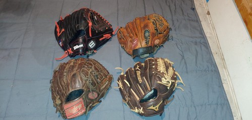 (4)Mizuno Baseball Glove 11.5 Inches Professional Model GFN 1150B1 Right Leather