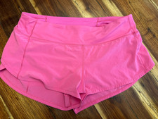 Lululemon Speed Up Short Women s 8 Neon Pink Activewear Low Rise 2.5 LW7AVSR