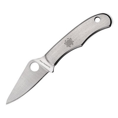 Spyderco Bug PlainEdge, komplett aus Edelstahl mit Slipit Klingensicherung
