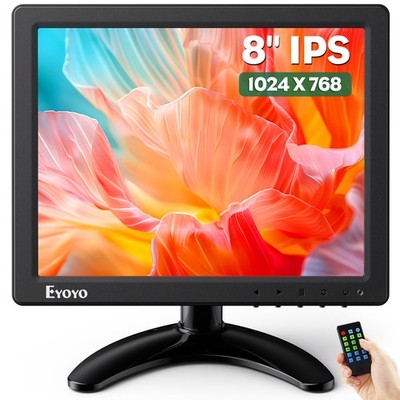 Eyoyo 8in-Zoll-Monitor mit HDMI VGA AV BNC Screen,CCTV PC Gaming Video Display