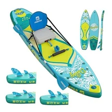 Daisy 11'6’×34" / 35” Extra Wide Paddle Board with Seat, One-Stop Blue & Green