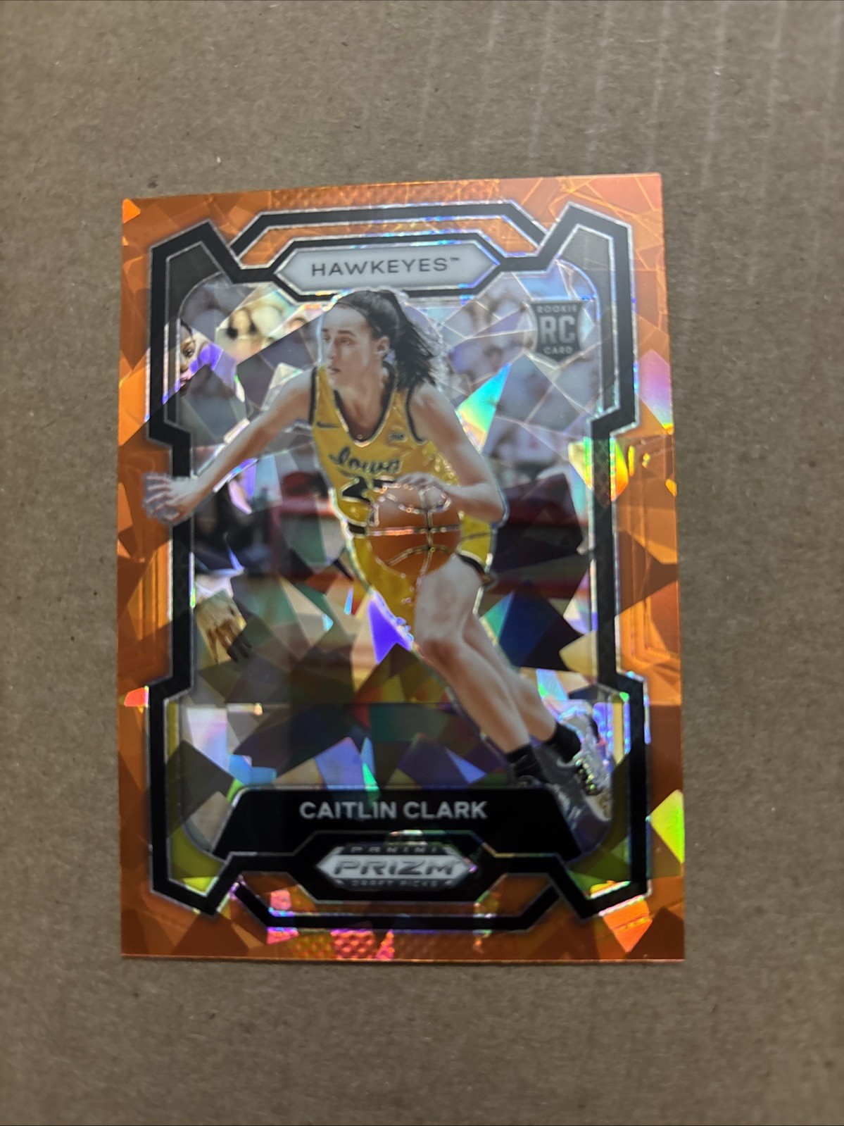 2024 Panini Prizm Draft Picks Caitlin Clark Orange Ice Rookie Card #57 RC