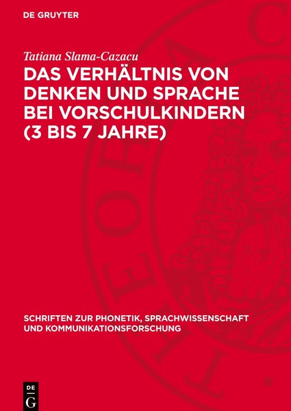 Tatiana Slama-Cazacu | Das VerhäLtnis Von Denken und Sprache Bei...-image