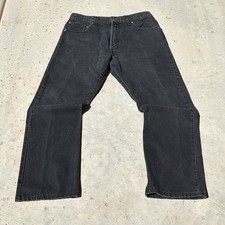 Vintage Levis Jeans Mens 33x32 Black Denim 517 Bootcut Cotton Y2K Made in Mexico