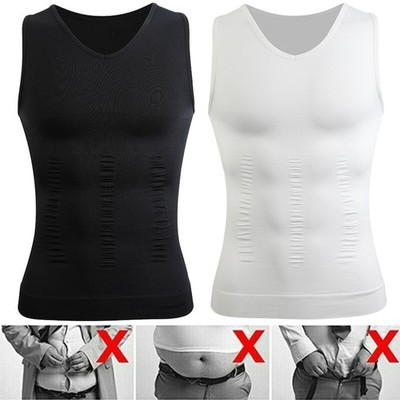 Herren Kompression Tank top Bauchweg Hemd Abnehmen Weste Gym Body Shaper Mieder