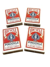 4 Decks - Bicycle Pinochle Special 48-Card Decks Red Playing Cards - NEW