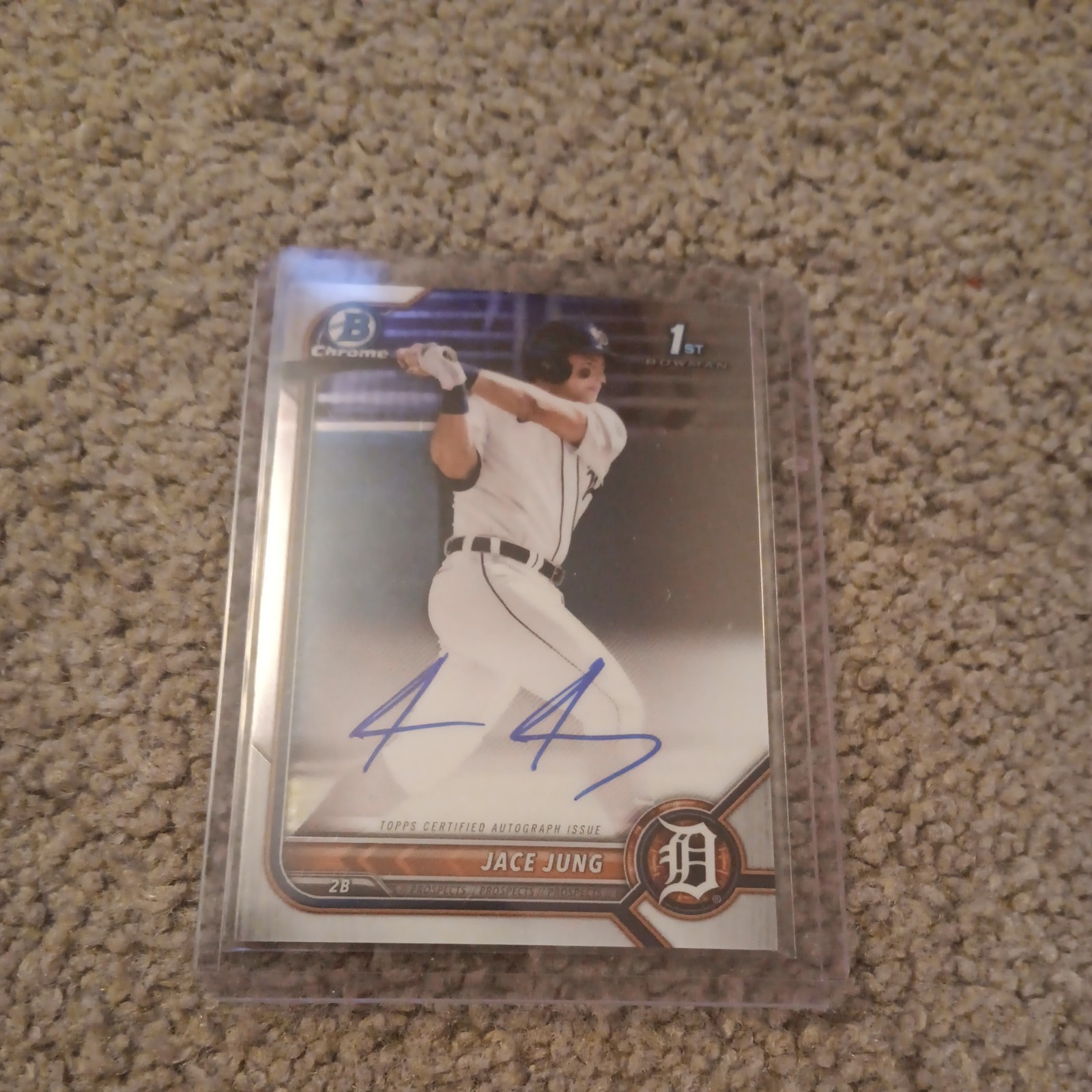 2022 Bowman Draft Jace Jung Chrome Auto 1st Prospect #CDA-JJ Tigers RC