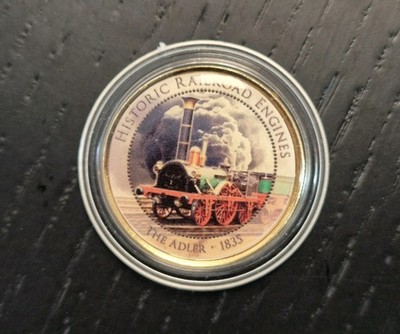 2 Euro Münze Kaltemallie 24k gold plated, Historische Eisenbahn - Adler 1835