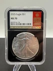 Gorgeous 2025 Silver $1 Eagle NGC MS70 The Official Red Book Label