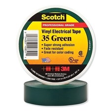 Vinyl Electrical Color Coding Tape, 35, 1/2 in W x 20 ft L, Green 3M  