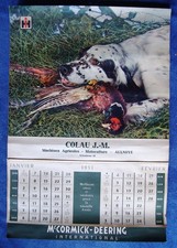 IH McCORMICK DEERING / CALENDRIER 1951 / COLAU AULNOYE : chien de chasse