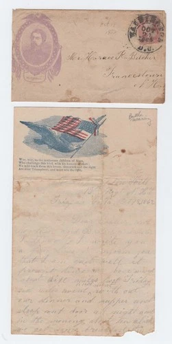 CIVIL WAR LETTER - 13th NH Infantry - Writes of Battle & Fighting by Fairfax, VA