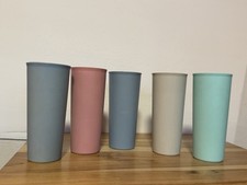 Vintage Tupperware Pastel 16 oz Cups or Tumblers 107  Lot of 5  Made in USA