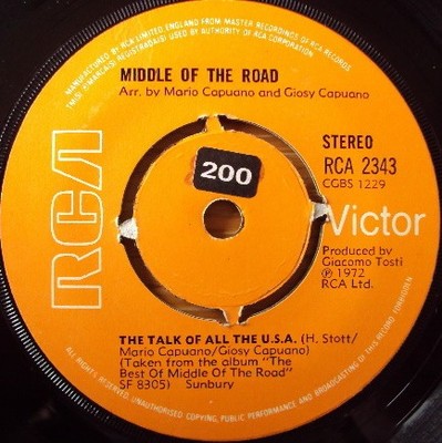 Middle Of The Road - Talk Of All The U.S.A. - Used Vinyl Record 7 - G8100z