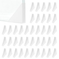 40Pcs 12x50mm Triangle Right Angle Plastic Glass Corner Protector, White