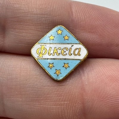 Phikeia Phi Delta Theta Pledge Fraternity Lapel Pin Enamel Gold Tone Vintage
