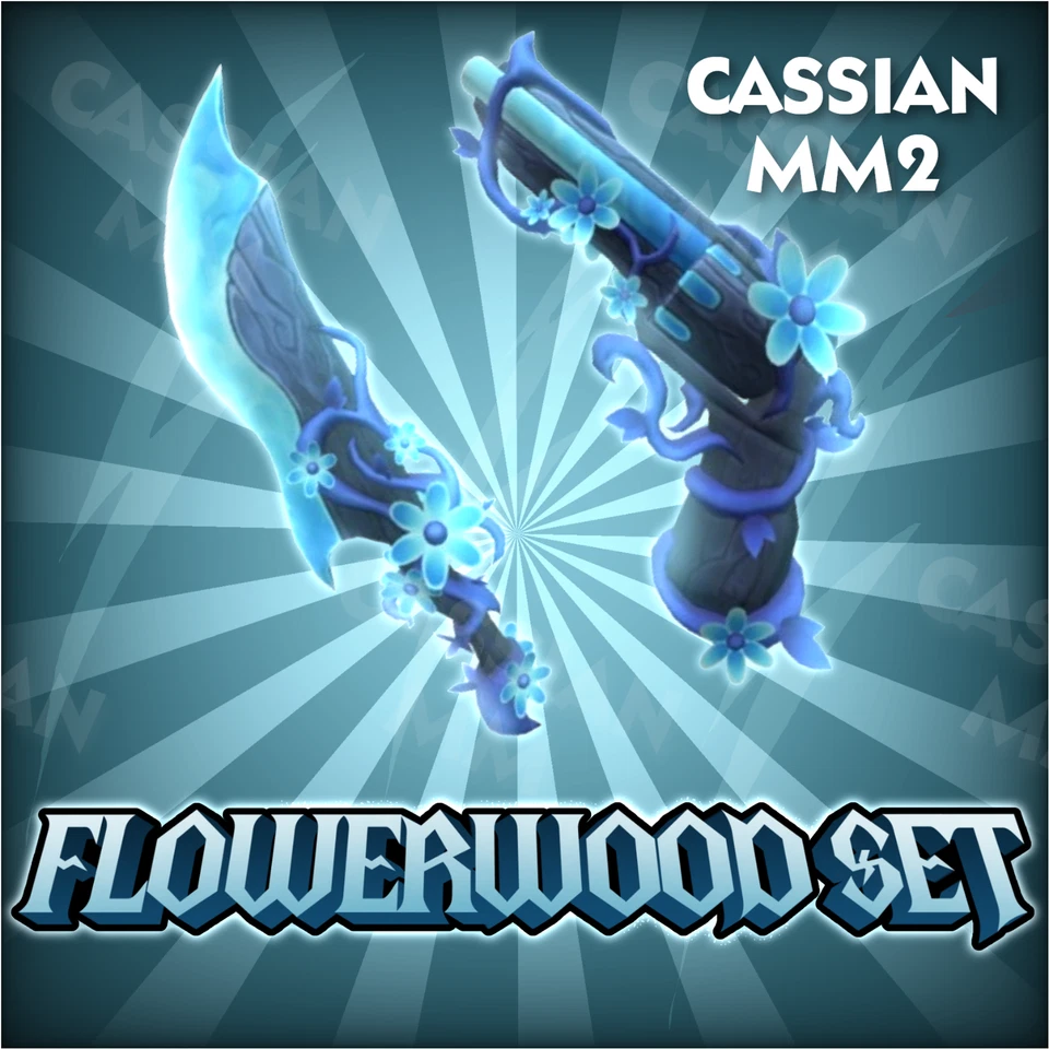 Flowerwood Set MM2 || Roblox Murder Mystery 2 Godly Knife & Gun Bundle
