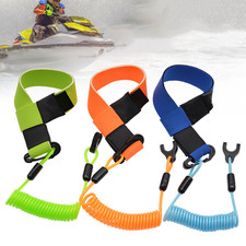 For Jet Ski Kill Switch Lanyard with Coiled Nylon Cord and Neoprene Wrist Strap