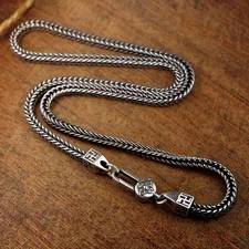 Vintage Thai Style Mens Necklace Simple Retro Thick Chain Jewelry