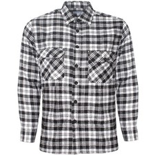 Mens Long Sleeve Check Shirts Lumberjack Casual Work Flannel Shirt Size S – 5XL