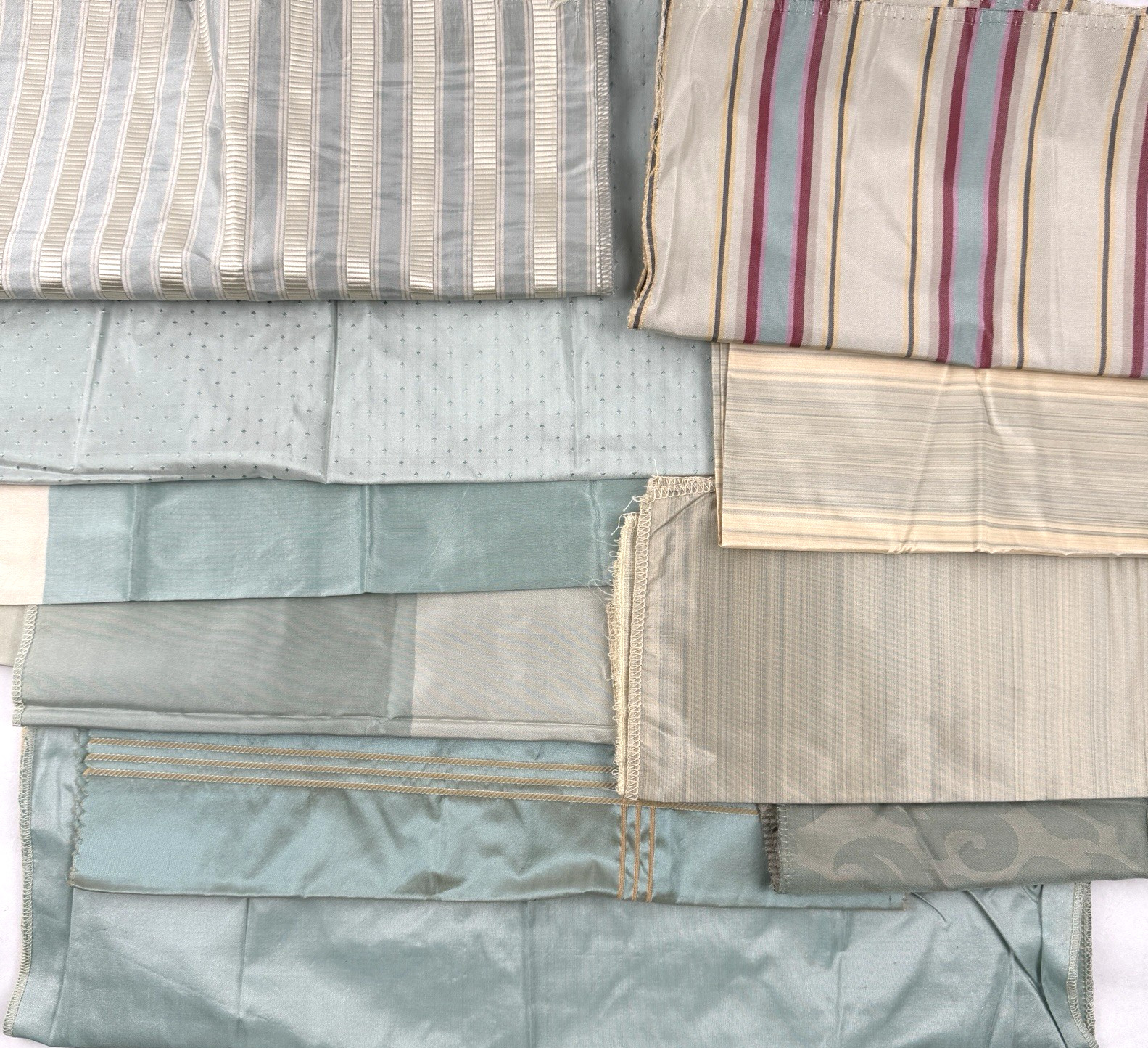 Vintage Fabric Remnants Scraps 100% Silk Pieces Lot 10