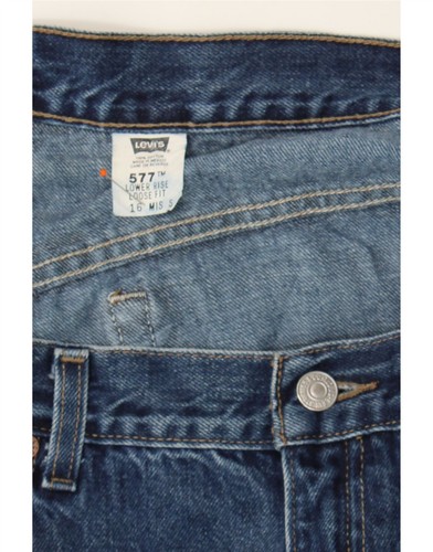 Pantalones de mezclilla sueltos de cintura baja Levi's 577 para mujer EE. UU. 16 2XL W38 L29 azul algodón DT05 - Imagen 3 de 3