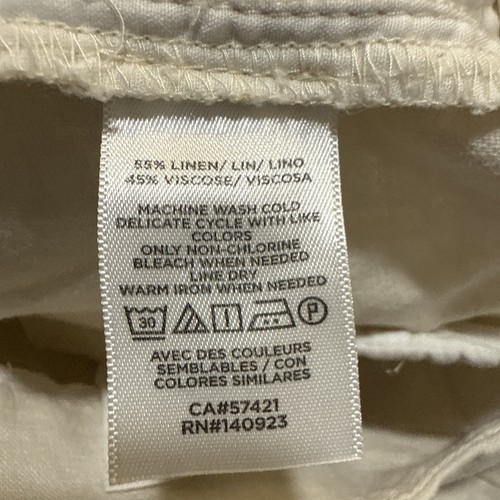 Ann Taylor LOFT Linen Blend Beige Womens Sz 2 Casual 6” In.Preppy Light Classic - Picture 9 of 13