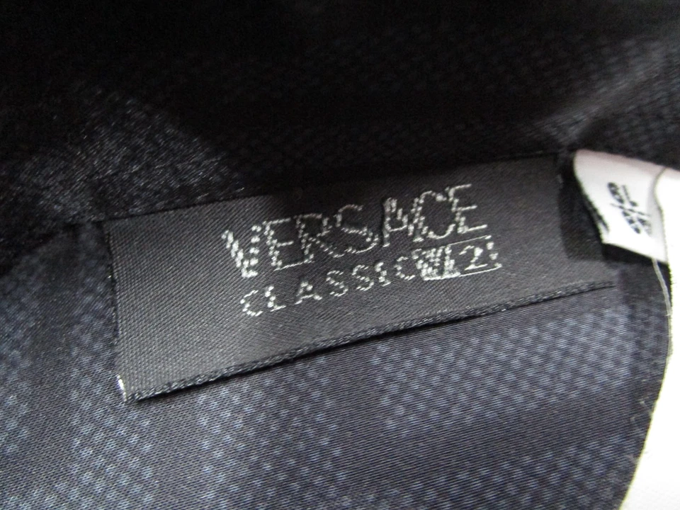 Camisa Versace Clásica V2 Para Hombre 48 19 Negra Seda Hecha en Italia Manga Larga Y2K Foto 2 de 4