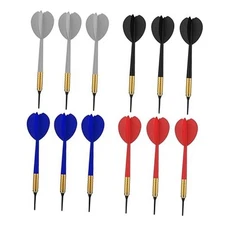  12pk Soft Tip Dart Set - 4 Team Colors - White, Blue, Red, Black - Steel 