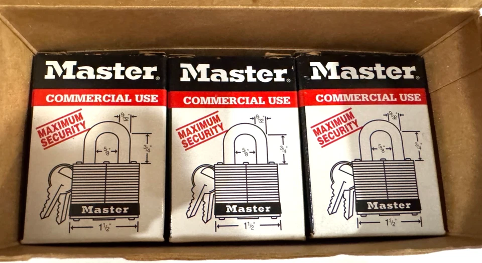 Master Lock No 3 Commercial Maximum Security Locks NIB - Pack of 3 - Image 2 of 4