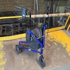 Days Blue 3 Wheel Rollator Walker Tri Walker With Bag Mobility Aid 125kg