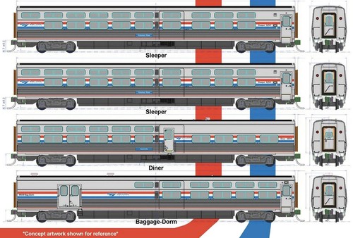 Kato 1068004 Spur N 4er Set Personenwagen Amtrak, Ep.IV-V, Phase III | Zustand: Neu