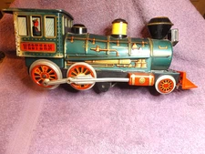 Vintage Modern Toys Japan Tin Western Locomotive Untested