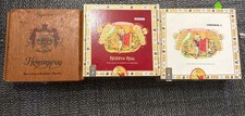 Vintage Mixed Lot 3 Empty Cigar Boxes 1 Wooden 2 Cardboard Decorative Storage