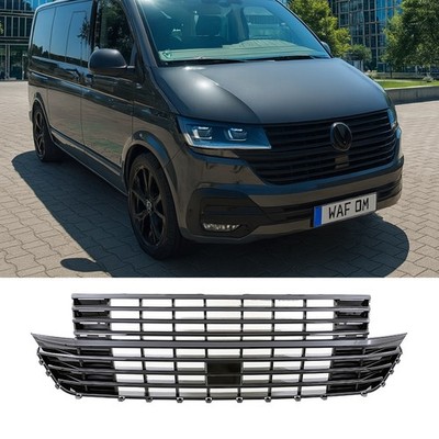 Kühlergrill Hochglanz Schwarz ohne Emblem für VW T6.1 Multivan Transporter 2019>