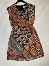 Sweet Storm Dress Juniors Multi Color Flare Mini Dress Casual Sheer Elastic Sz S