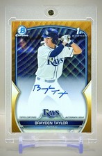 Brayden Taylor 2023 1st Bowman Chrome #CDA-BT Gold Wave Refractor Auto #/50 SP