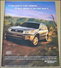 2001 Toyota RAV4 Print Ad Car SUV Automobile Advertisement There And Back VTG