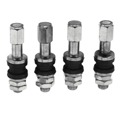 High Pressure Flush Chrome Metal Tire Valve Stems for Car Truck Set of 4 - Picture 8 of 18